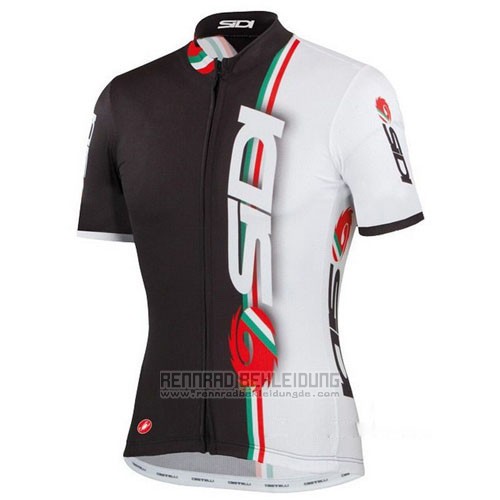 2014 Fahrradbekleidung Castelli SIDI Wei und Shwarz Trikot Kurzarm und Tragerhose